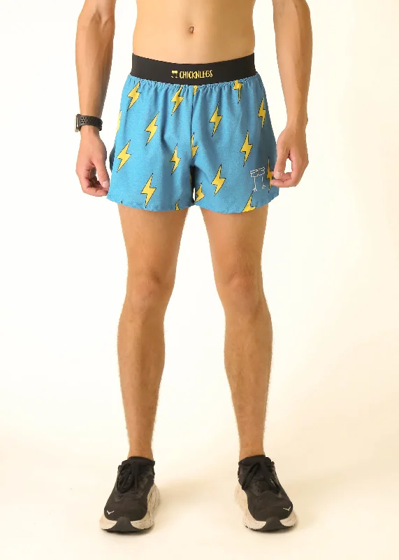 Men's Blue Bolts 4" Half Split Shorts