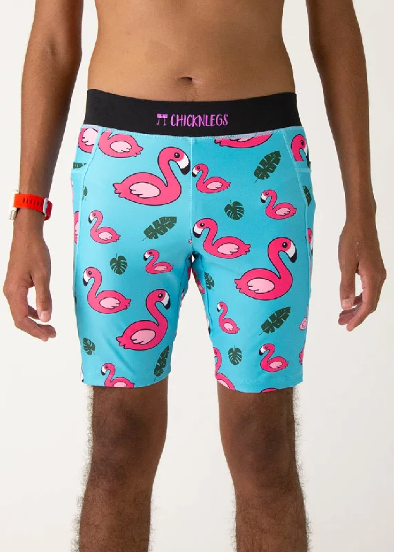 Men's Blue Flamingo 8" Half Tights