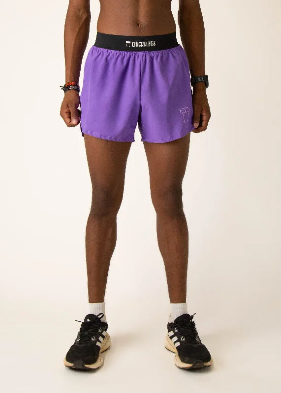 Men's Purple 4" Half Split Shorts