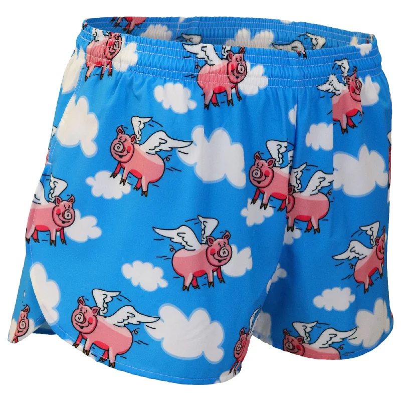 Men's Printed 3" Half Split Shorts - Flying Pig