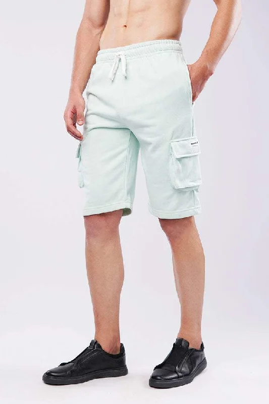 Terry Cargo Shorts - Mint Green