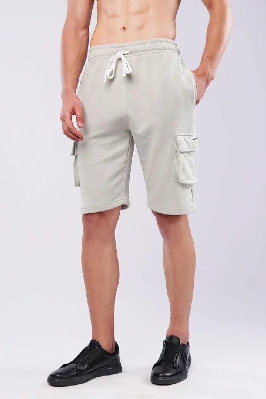 Terry Cargo Shorts - Sage Green